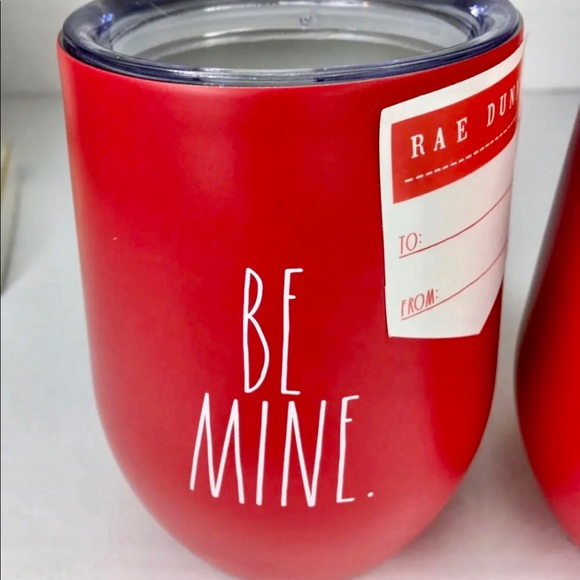 Rae Dunn BE MINE Two Insulated Stemless Tumblers NEW - Picture 3 of 5